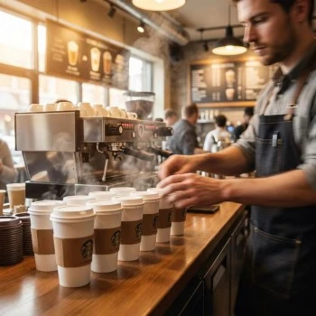 Coffee Shops using single paper cup